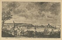 Cartolis Camaret-sur-Mer (Finistère) - Le Port de Camaret, vu du côté Sud, en 1776, d'a ...