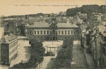 Cartolis Morlaix (Finistère) - La Place Thiers, le Kiosque et l'Hôtel de Ville.
