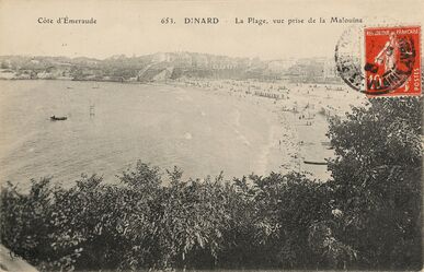 Cartolis Dinard (Ille-et-Vilaine) - La plage, vue prise de la Malouine