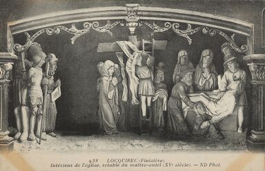 Cartolis Locquirec (Finistère) - Intérieur de l'église, retable du maître-autel  ...
