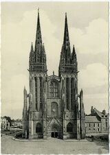 Cartolis Quimper (Finistère) - La Cathédrale (façade occidentale)