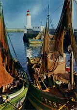Cartolis Guilvinec (Finistère) - Bateaux séchant leurs filets dans le port