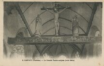 Cartolis Lampaul-Guimiliau (Finistère) - La Grande Poutre sculptée (XVIIe siècle)