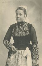 Cartolis Quimper (Finistère) - Jeune Fille de QUIMPER - Étude des Coiffes de Bre ...