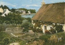 Cartolis Ile-aux-Moines (Morbihan) - Chaumière et vue sur le Lairiot