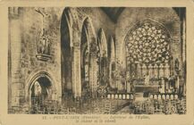 Cartolis Pont-l'Abbé (Finistère) - Intérieur de l'Eglise, le choeur et le vitrail
