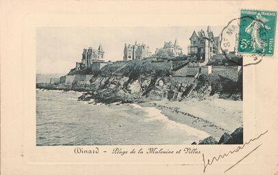 Cartolis Dinard (Ille-et-Vilaine) - Plage de la Malouine et Villas