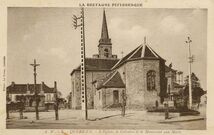 Cartolis Querrien (Finistère) - L'Eglise, le Calvaire et le Monument aux Morts